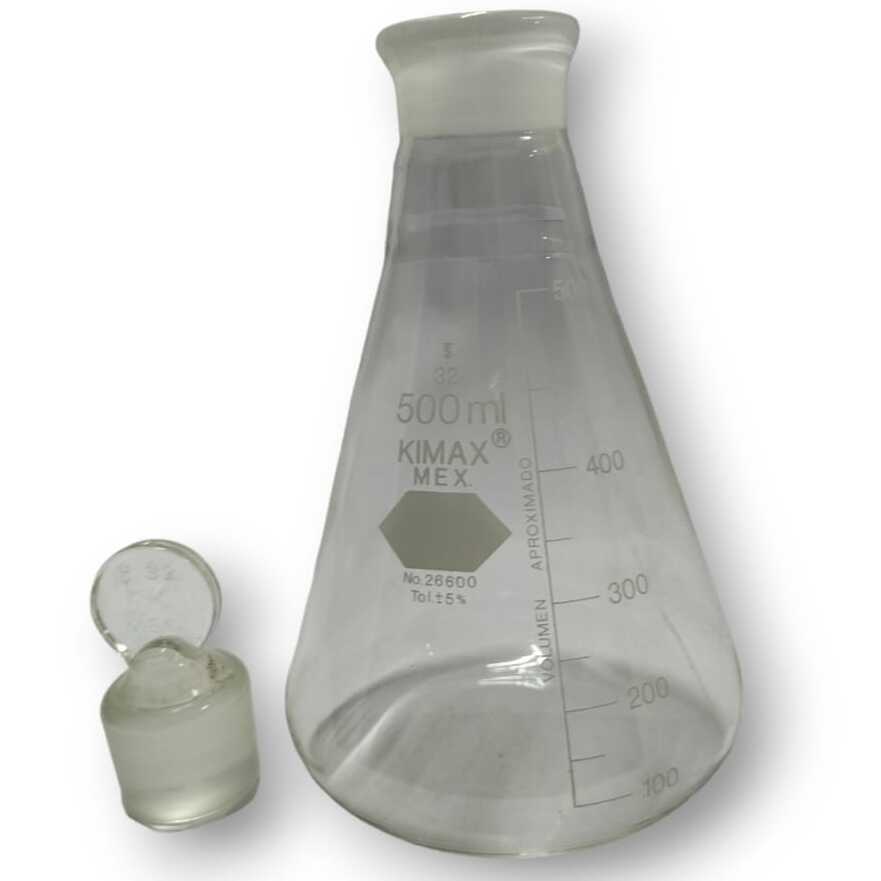 Matraz Erlenmeyer con tapón de vidrio