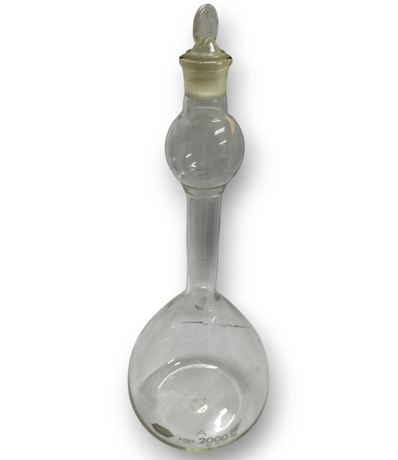 Matraz volumétrico "Tipo A", Bulbo de mezclador, Tapón vidrio.