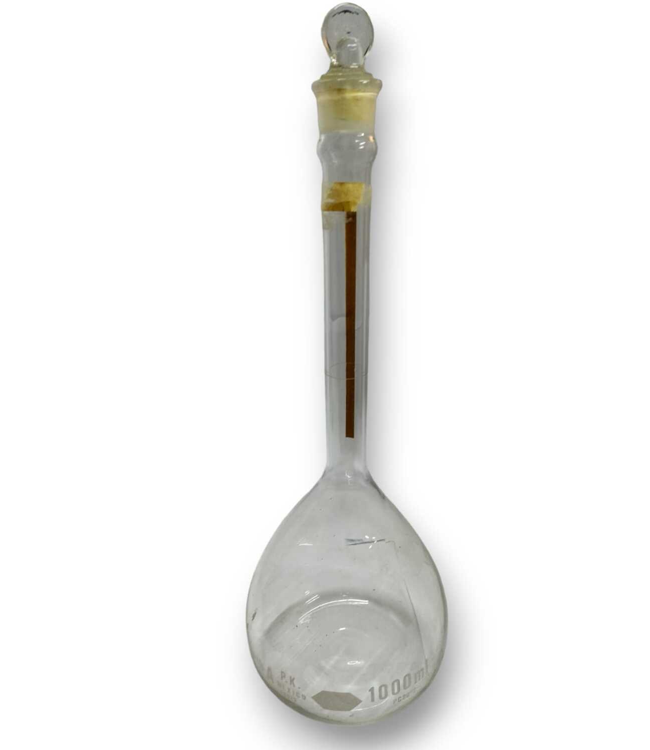 Matraz volumétrico "Tipo A" Banda roja contraste, Tapón vidrio