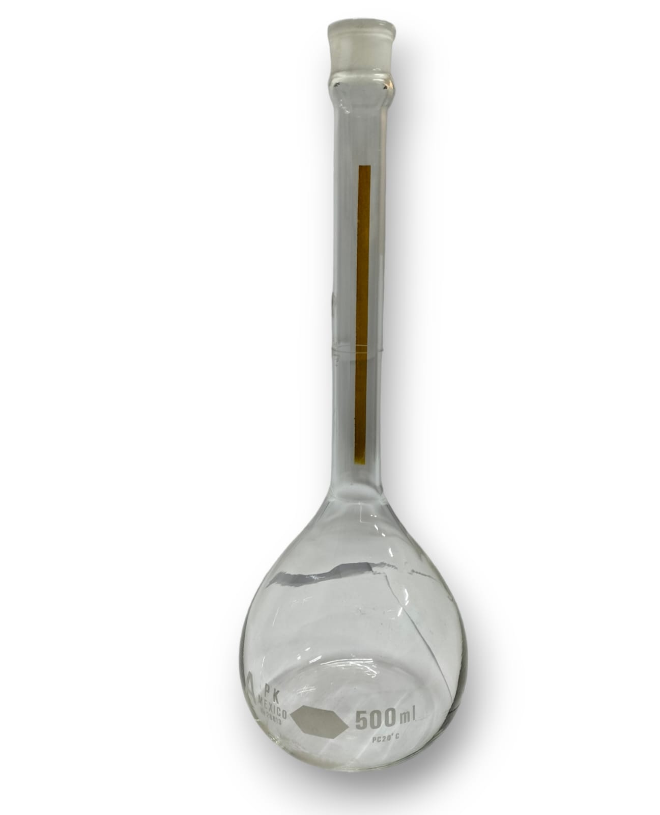 Matraz volumétrico "Tipo A" Banda roja contraste.