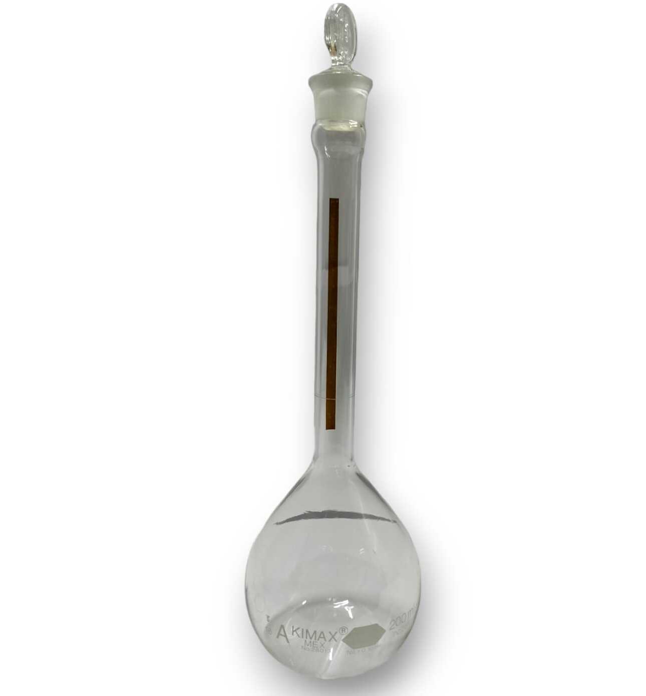 Matraz volumétrico "Tipo A" Banda roja contraste, Tapón vidrio