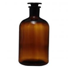 Frasco ámbar boca angosta con tapón esmerilado