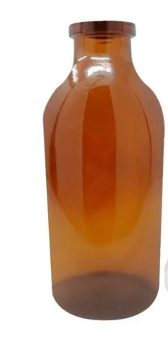 Frasco ámbar boca angosta sin tapón