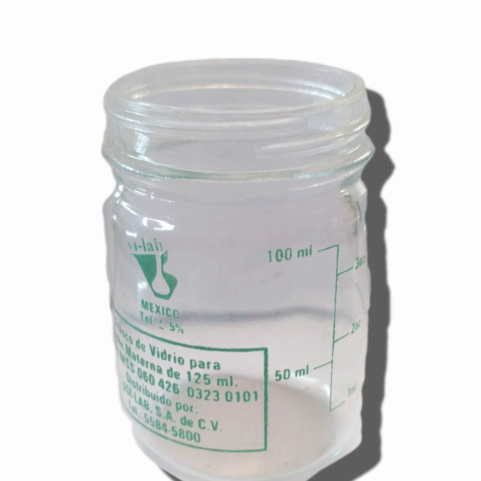 Frasco leche materna línea verde boca ancha sin tapón